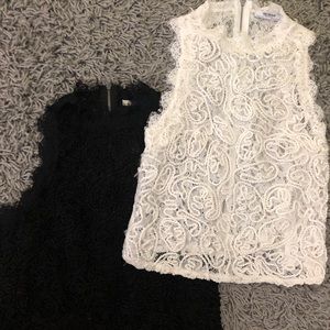 2 for 1 // Black & White Laced Highneck Tops
